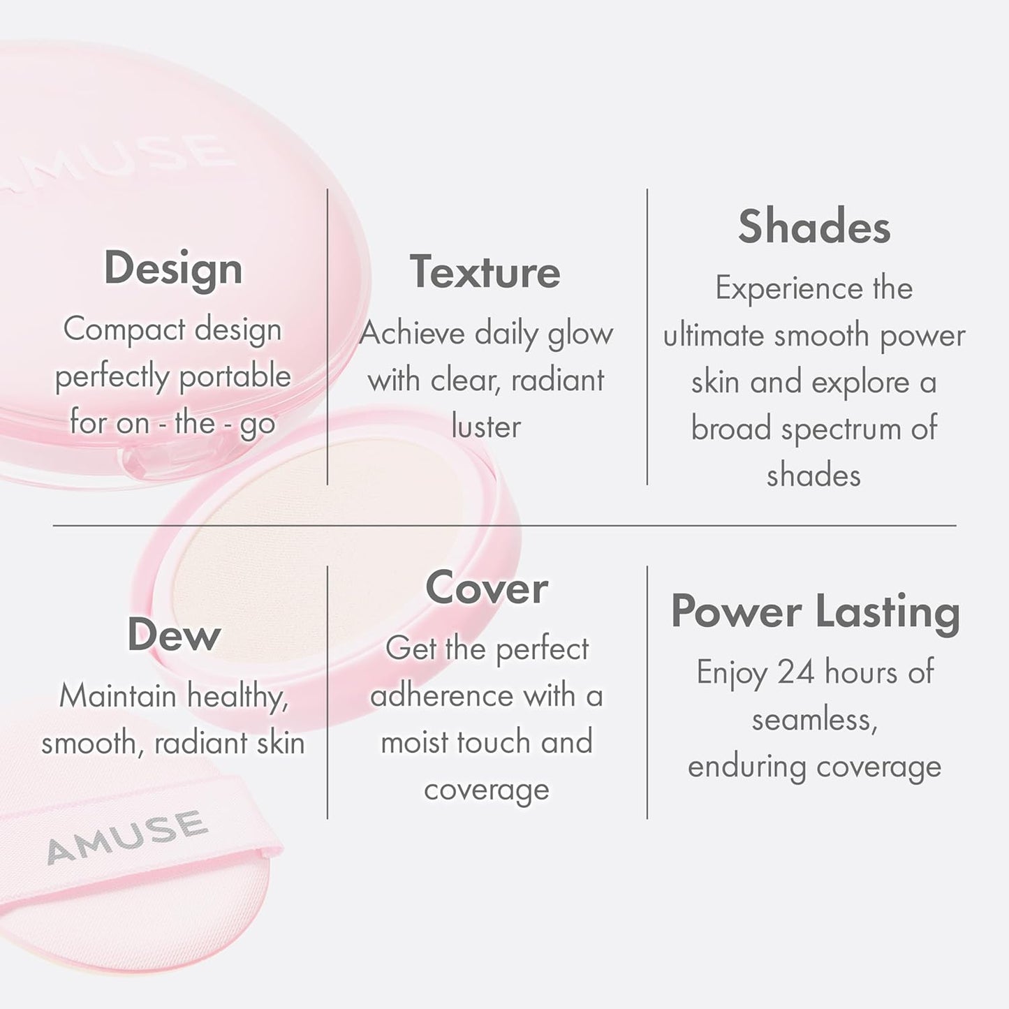 Amuse SEOUL DEW POWER VEGAN CUSHION [REFILL] | Dewy, glow, long-lasting, clean beauty, lightweight, natural look, foundation for sensitive skin, hydrating cushion ([REFILL] 03 HONEY)