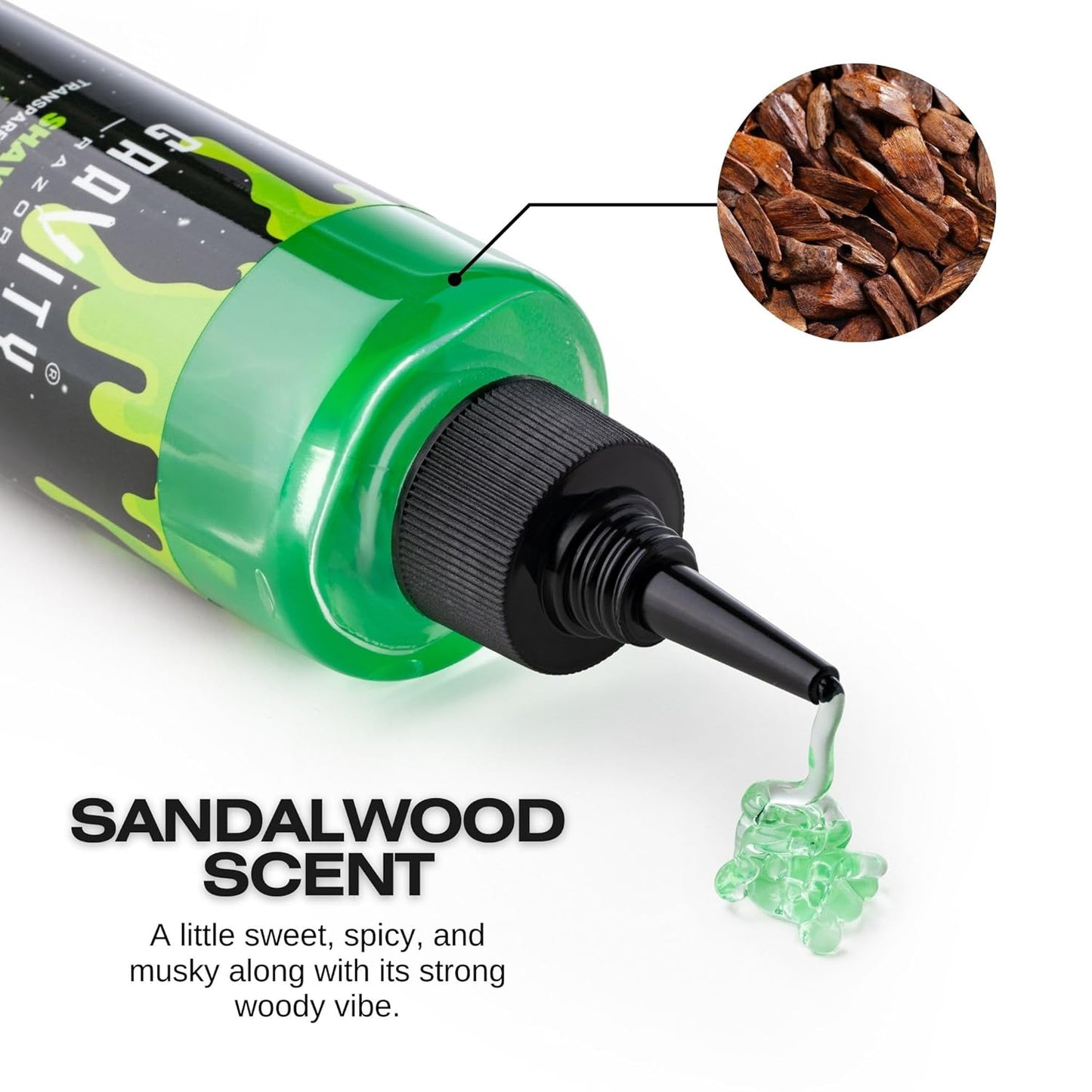 Non-Foaming Shave Gel for Men - Professional Barber-Grade Shaving Gel, Moisturizing & Skin Replenishing, Smooth Close Shave. 6.8 oz, Sandalwood scent