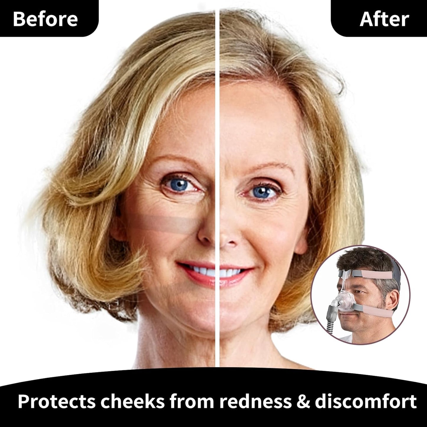 6 Pack Satin Strap Covers Breathable Strap Cushions Work for Most Headgear Straps Can Reduce The Tracks On The Face Made of Soft Fabric Face Pads