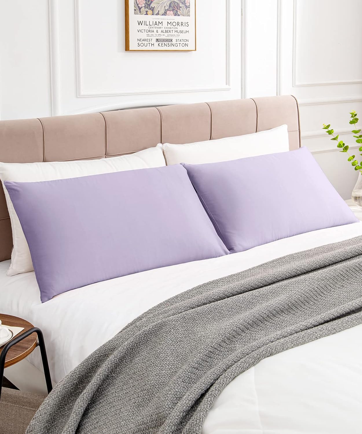 Warmstar Cotton Pillow Cases Standard Size Set of 2, 600 Thread Count Pillowcases 20x26 Inches, Soft Long Staple Cotton Pillowcases Breathable with Envelope Closure,Lavender