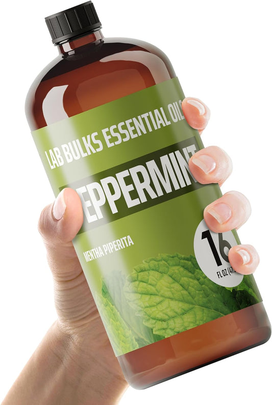 Peppermint Essential Oil, 16 oz Bottle for Diffusers, House Cleaning, Candles, 1 Pack, Aromatherapy Oil
