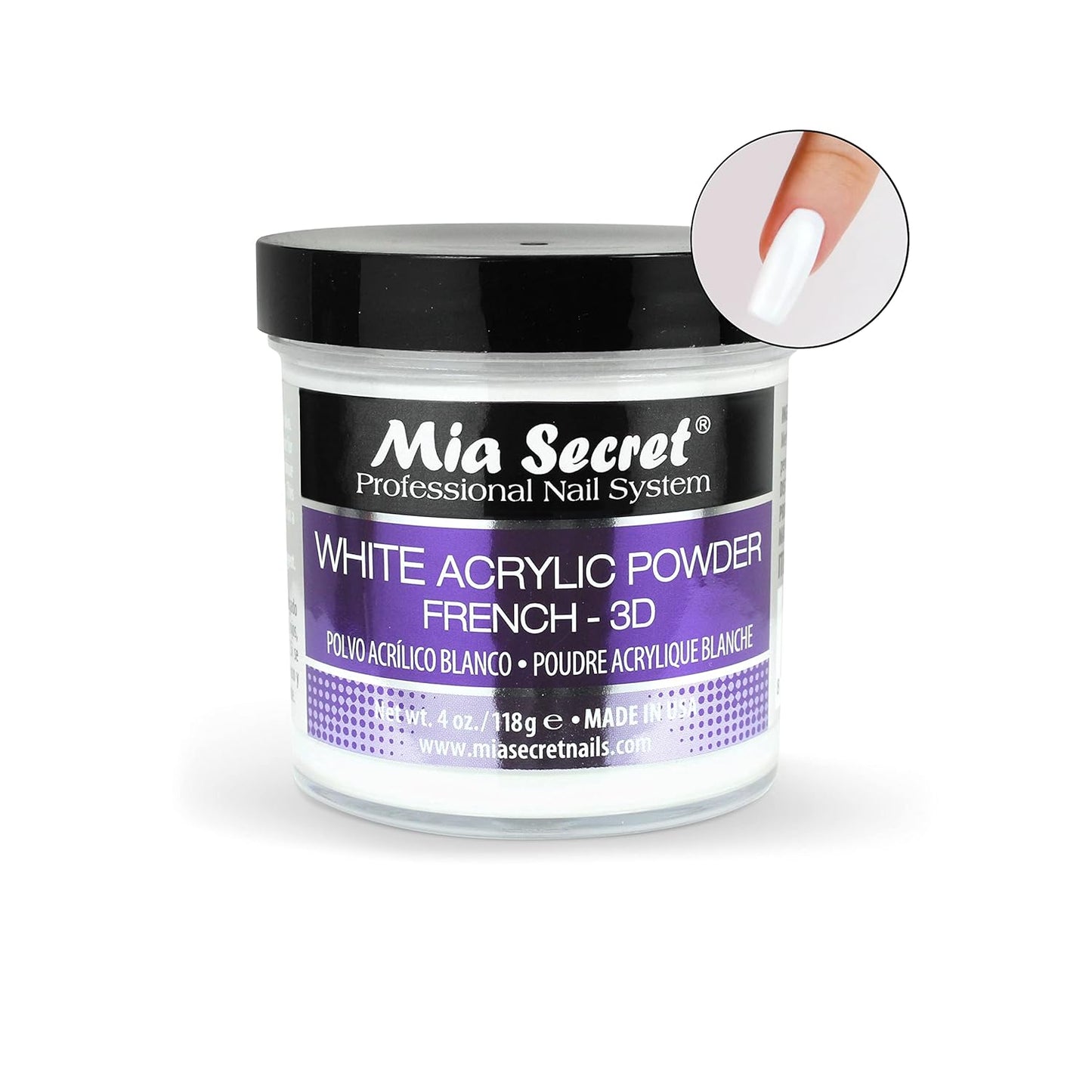 Mia Secret White Acrylic Powder (4oz)