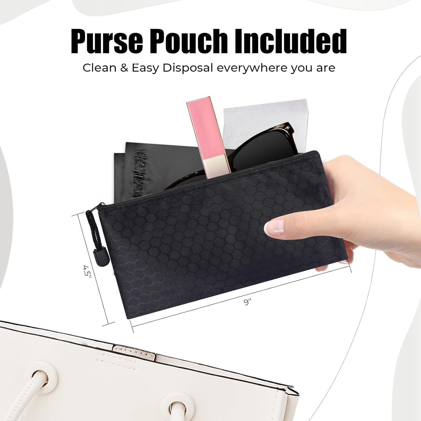 Personal Care Sanitary Disposal Bags(160 Counts), Sanitary Napkin Disposal Feminine Hygiene Bags, Opaque, Odor Control, Discreet Disposal for Tampons, Pads, Liners,Diapers, with Pouch, Black