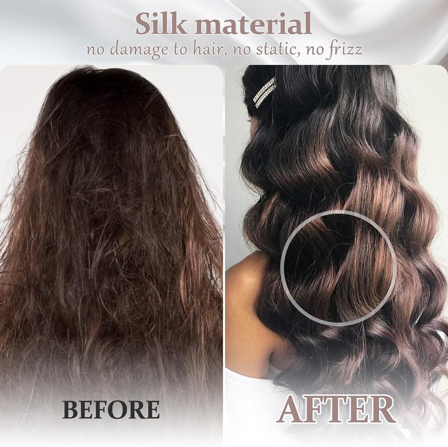 2 Pack 100% Pure Silk Pillowcase for Hair and Skin, Both Sides Mulberry Silk Pillowcases with Hidden Zipper, Cooling Pillowcase 19 Momme, 600 Thread Silk Pillow Cases Standard Size, Beige