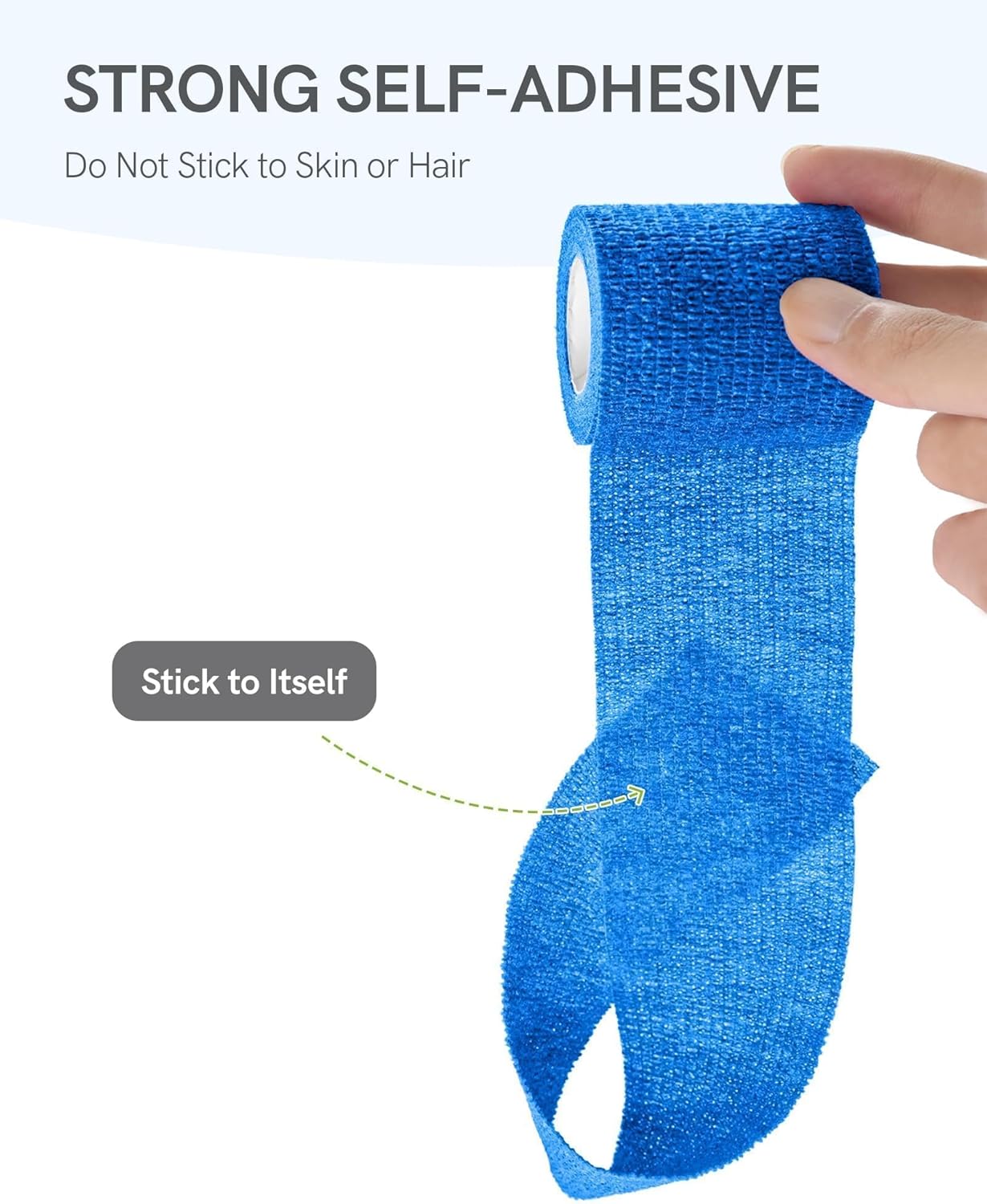 FriCARE Self Adhesive Bandage Wrap, Medical Tape in First Aid Kit, Cohesive Bandages for Wounds Sport Vet, 2 Inches X 5 Yards 12 Rolls, Energetic