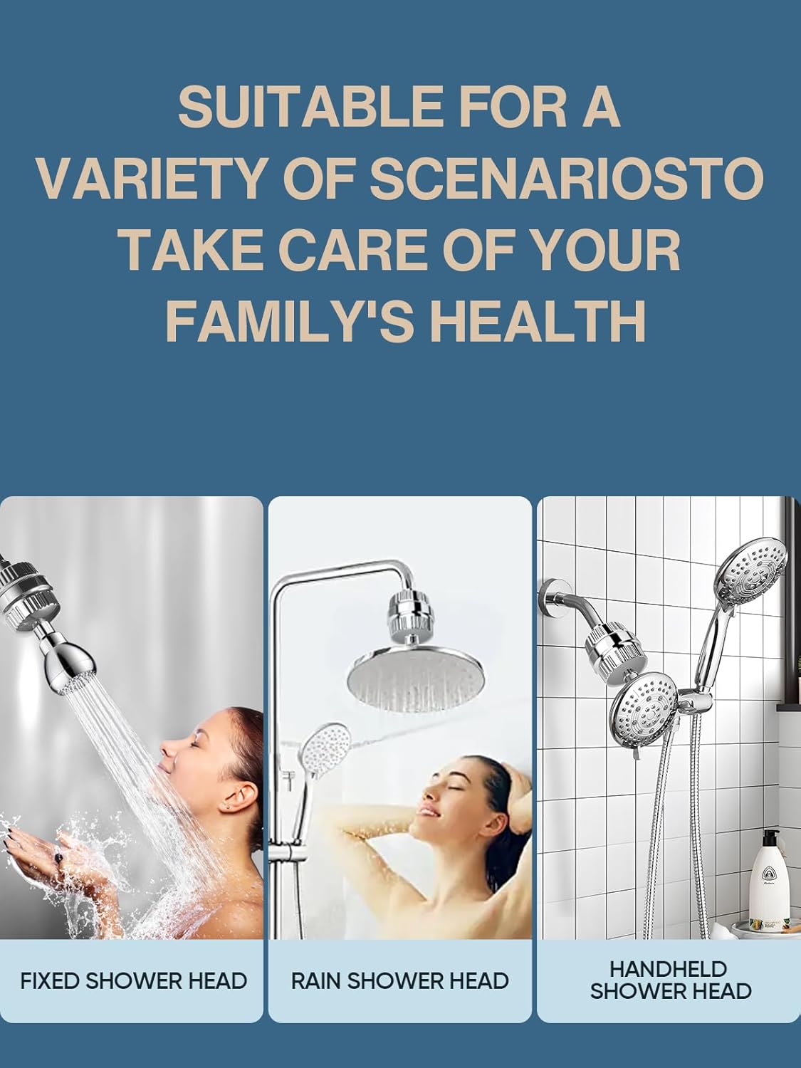 Cobbe HD HEAVY DUTY High Output Shower Filter 2 Pack – 99% REMOVAL Shower Head Filter for Hard Water, Heavy Metals, Chlorine and Harmful Substance, Improve your skin and hair - Brushed Nickel