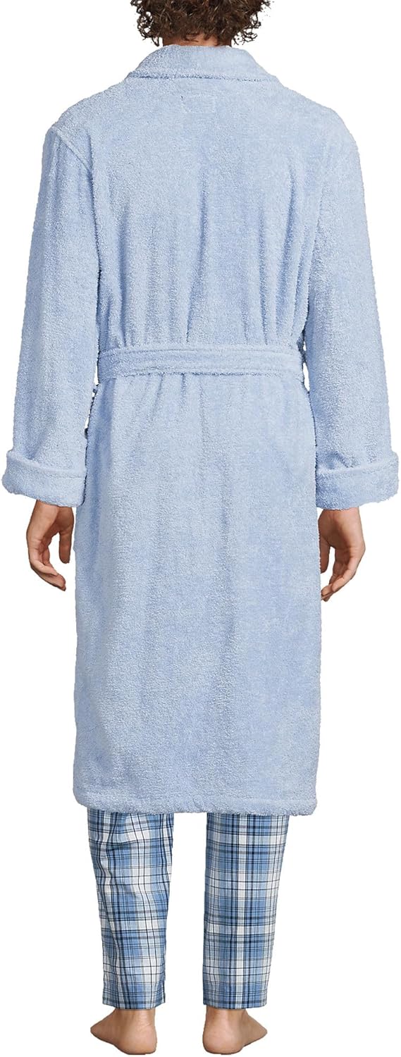 Lands' End Men's Calf Length Turkish Cotton Terry Bathrobe