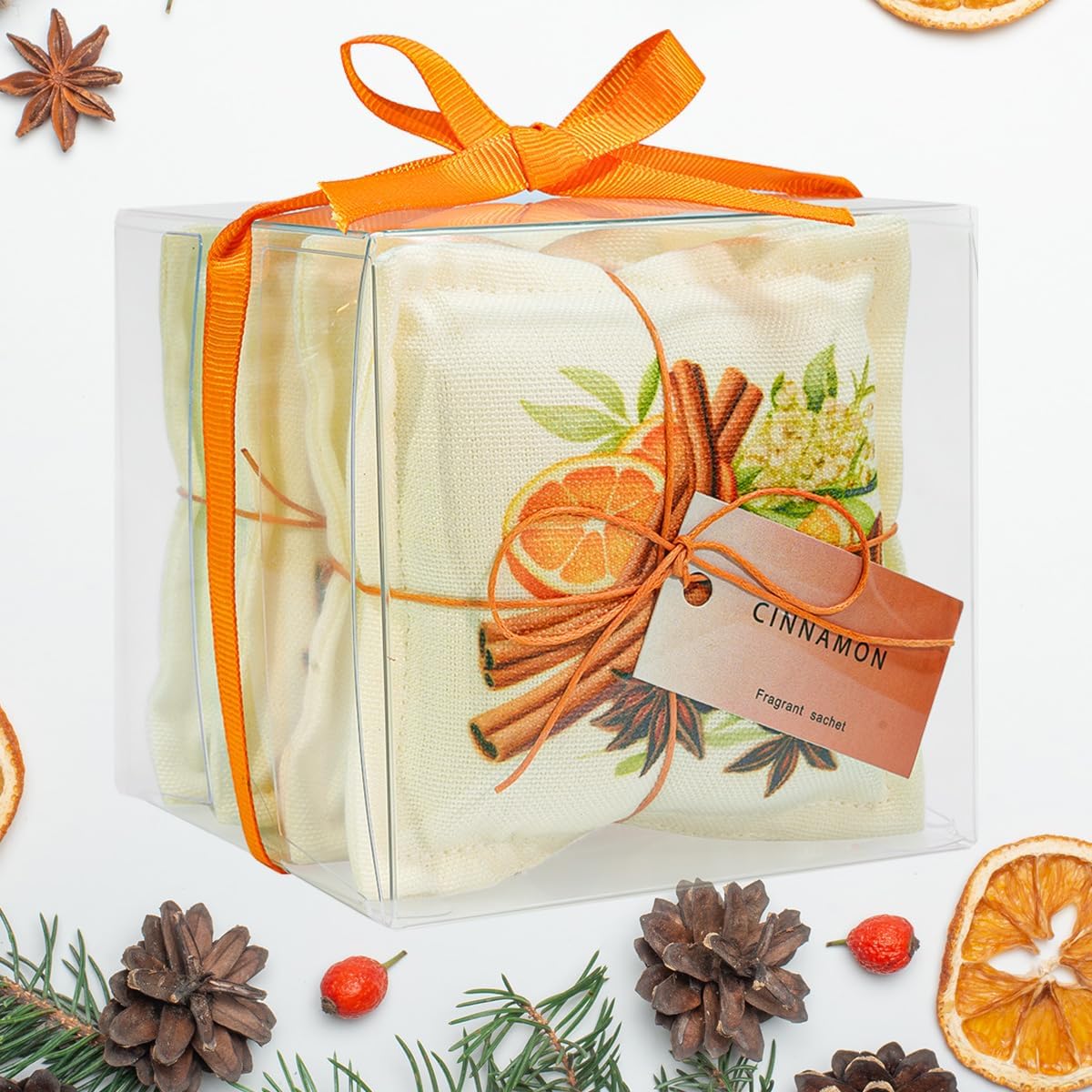 AUCUDA Easter Cinnamon Scented Sachet Bags for Drawers and Closets Decorations, Potpourri Packets for Women Clothes Storage, Spring Wedding Fragrance Pillow, Bedroom Indoor Fresheners.