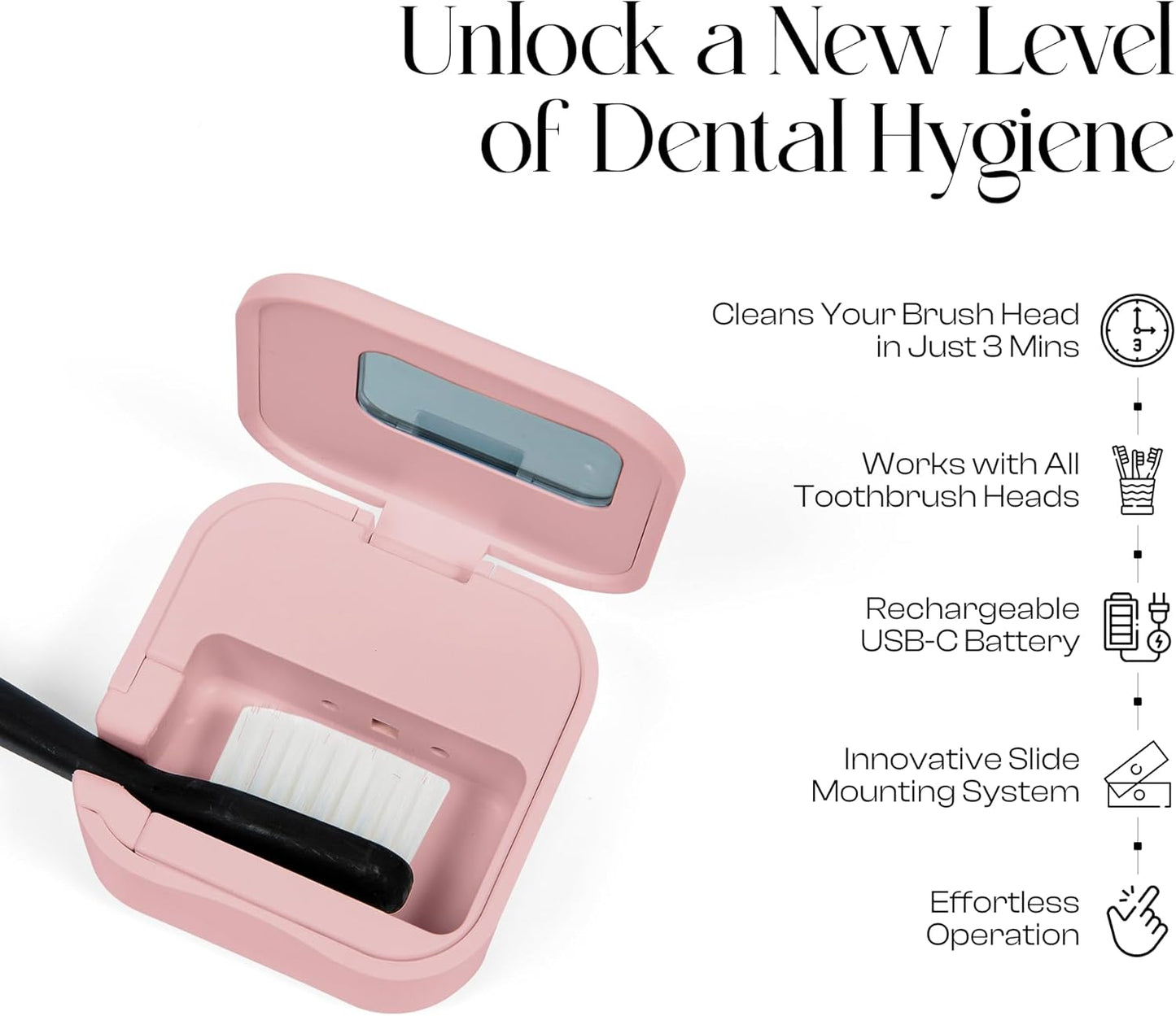 Mondano UV-C Toothbrush Sanitizer and Holder, Toothbrush Case - Manual/Electric Toothbrush Cover for Any Toothbrush Head - Rechargeable Toothbrush Travel Case, Tooth Brush Cover Cap for Home