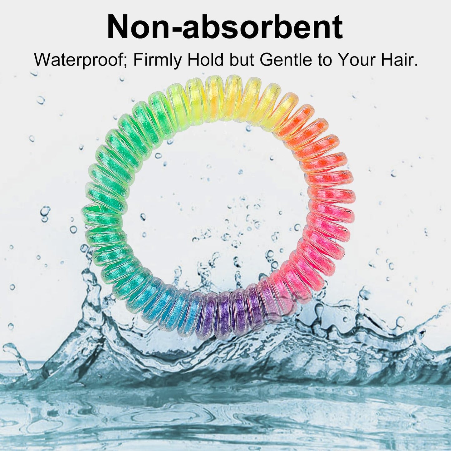 JessLab Spiral Hair Ties for Women, 10-Pack Traceless No-Damage Ponytail Holders, Coils Hair Bands for Girls, Assorted Colors