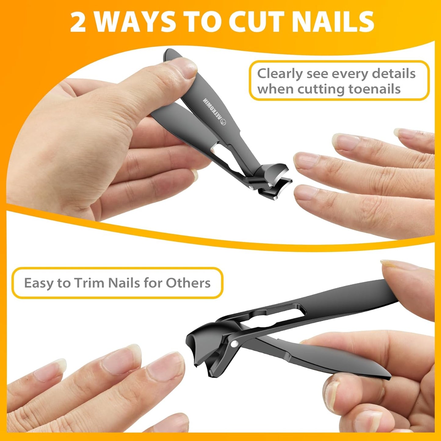 Toe Nail Clippers for Seniors Thick Toenails - Heavy Duty Extra Large Fingernail & Toenail Clippers Cutters for Men Women Seniors, 18-Month Replacement Warranty!