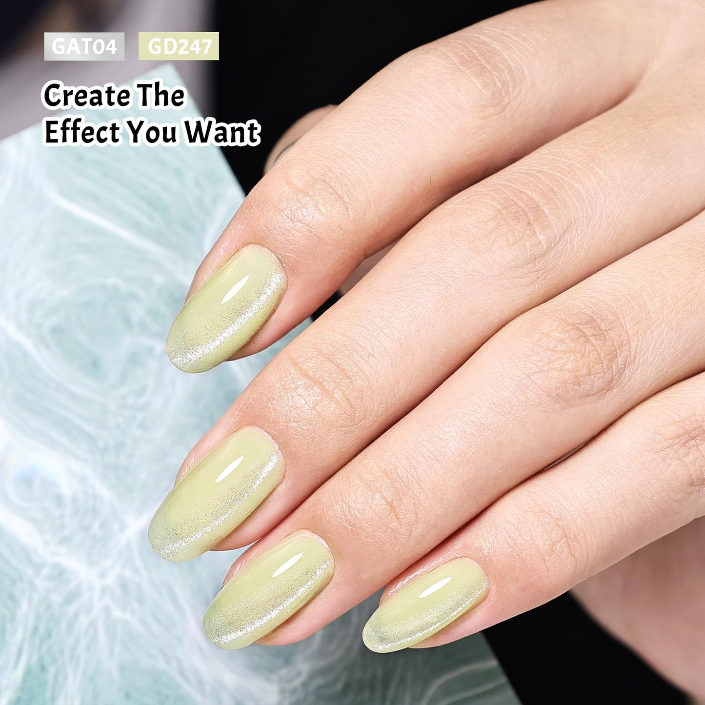 JODSONE 9 Cyan Colors Jelly Gel Nail Polish Set with Base Coat Top Coat Women's Holiday Gifts