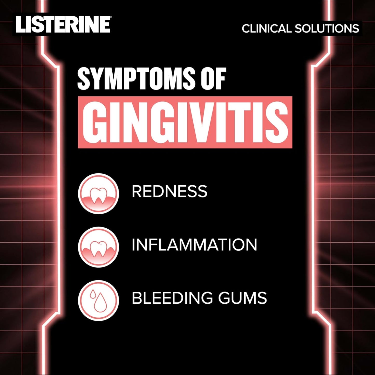 Listerine Clinical Solutions Mouthwash Gum Health Antiseptic, Antigingivitis and Antiplaque Oral Rinse Helps Prevent Buildup and Immediately Kills Germs for Healthier Gums, ICY Mint, 500 mL