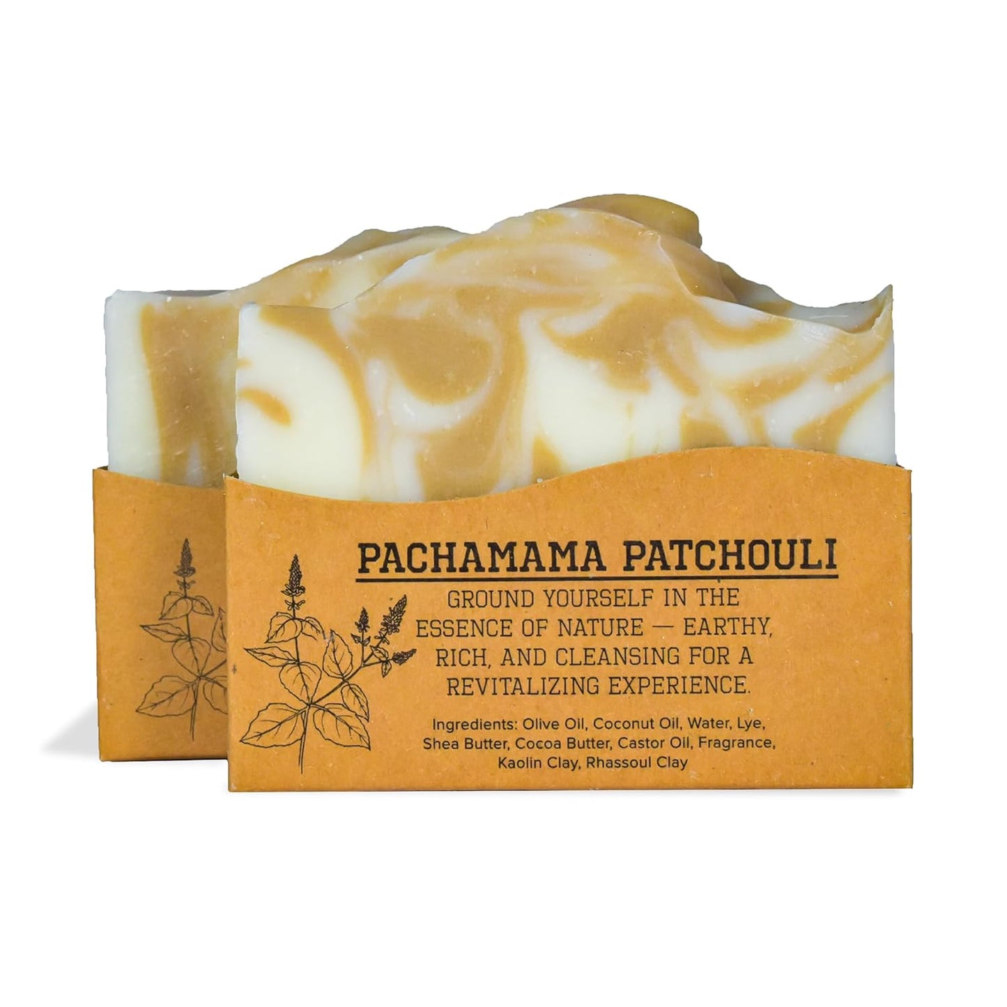 CompassSoap Pachamama Patchouli | Natural Bar Soap for Men & Women | Body & Face Soap Bar for Women and Men | Minimalist & Gentle Lather| Natural Bath Soap, Paraben & Phthalate Free|5 oz Pack of 2