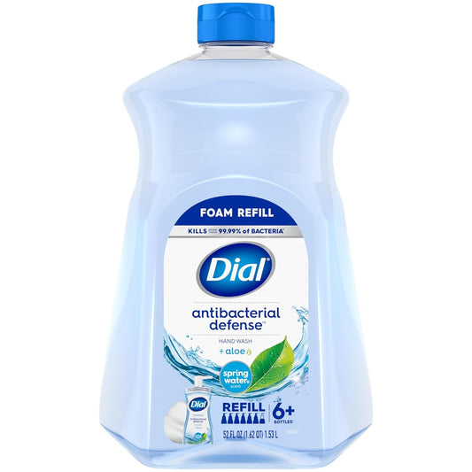 Dial Antibacterial Foaming Hand Soap Refill, Spring Water, 52 fl oz (Pack of 1)