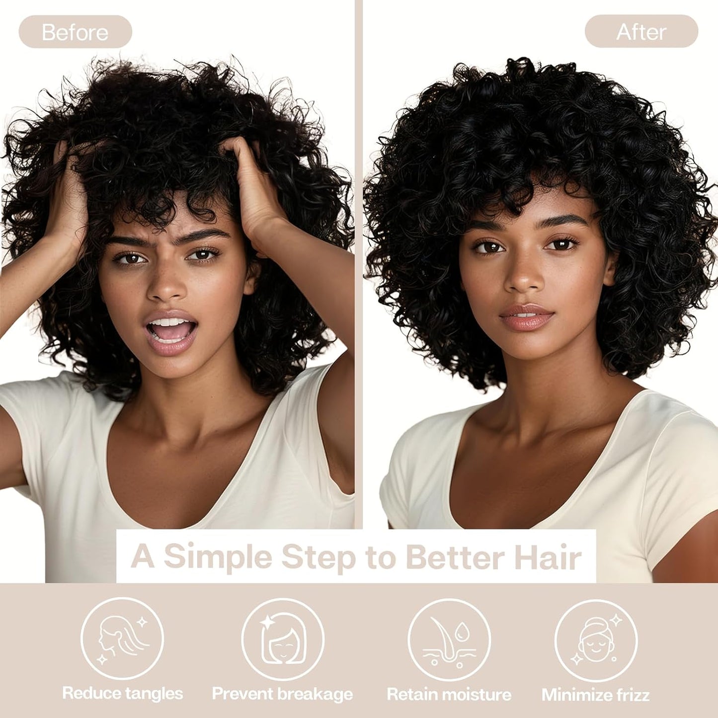 MR&HM Satin Pillowcase for Hair and Skin, Silk Satin Pillowcase 2 Pack, King Size Pillow Cases Set of 2, Silky Pillow Cover with Envelope Closure (20x40, Beige)