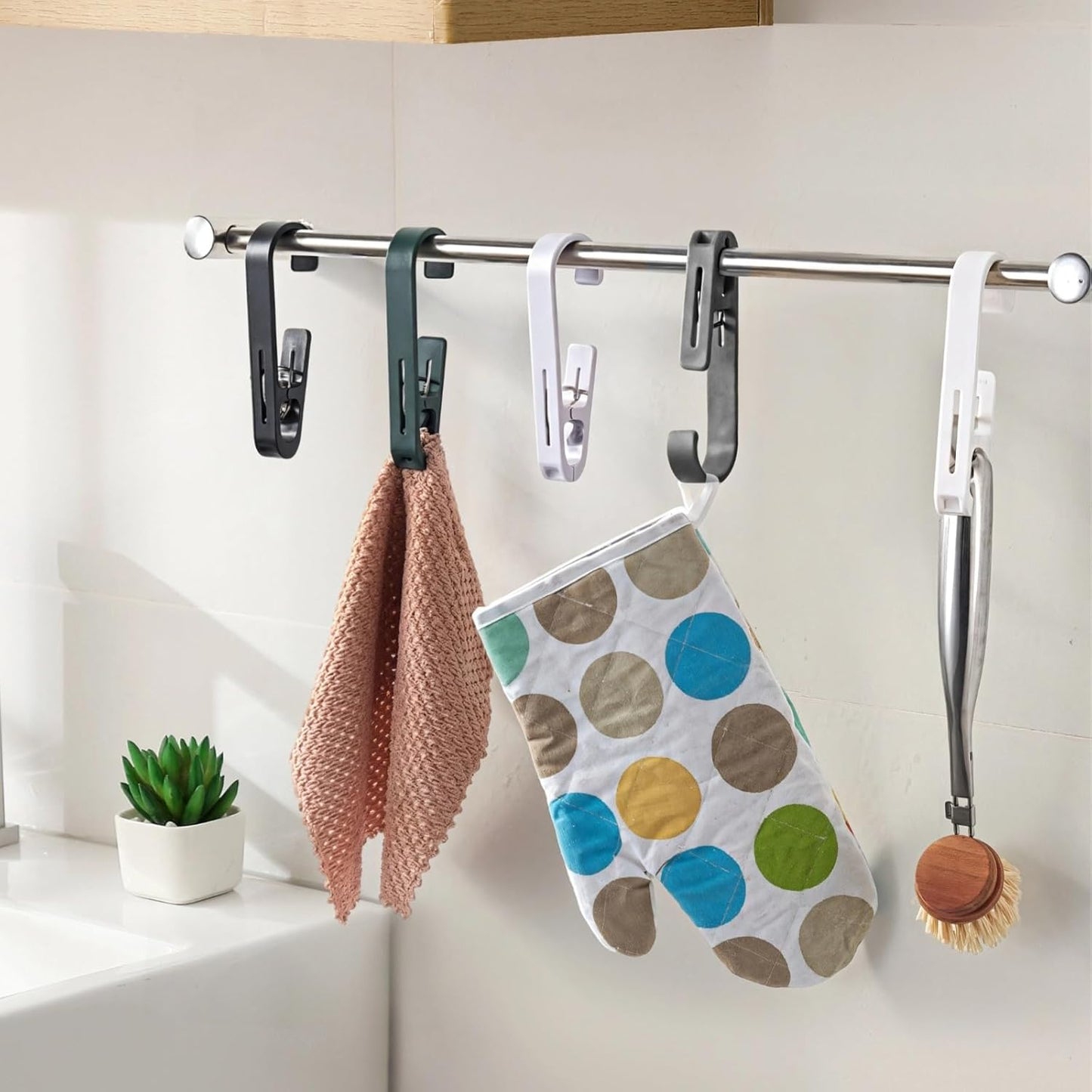 Large Clothes Pins Towel Clips 12 Pcs, Large Shower Curtain Hooks, Plastic Hanging Clips for Bathroom Shower Curtain Laundry