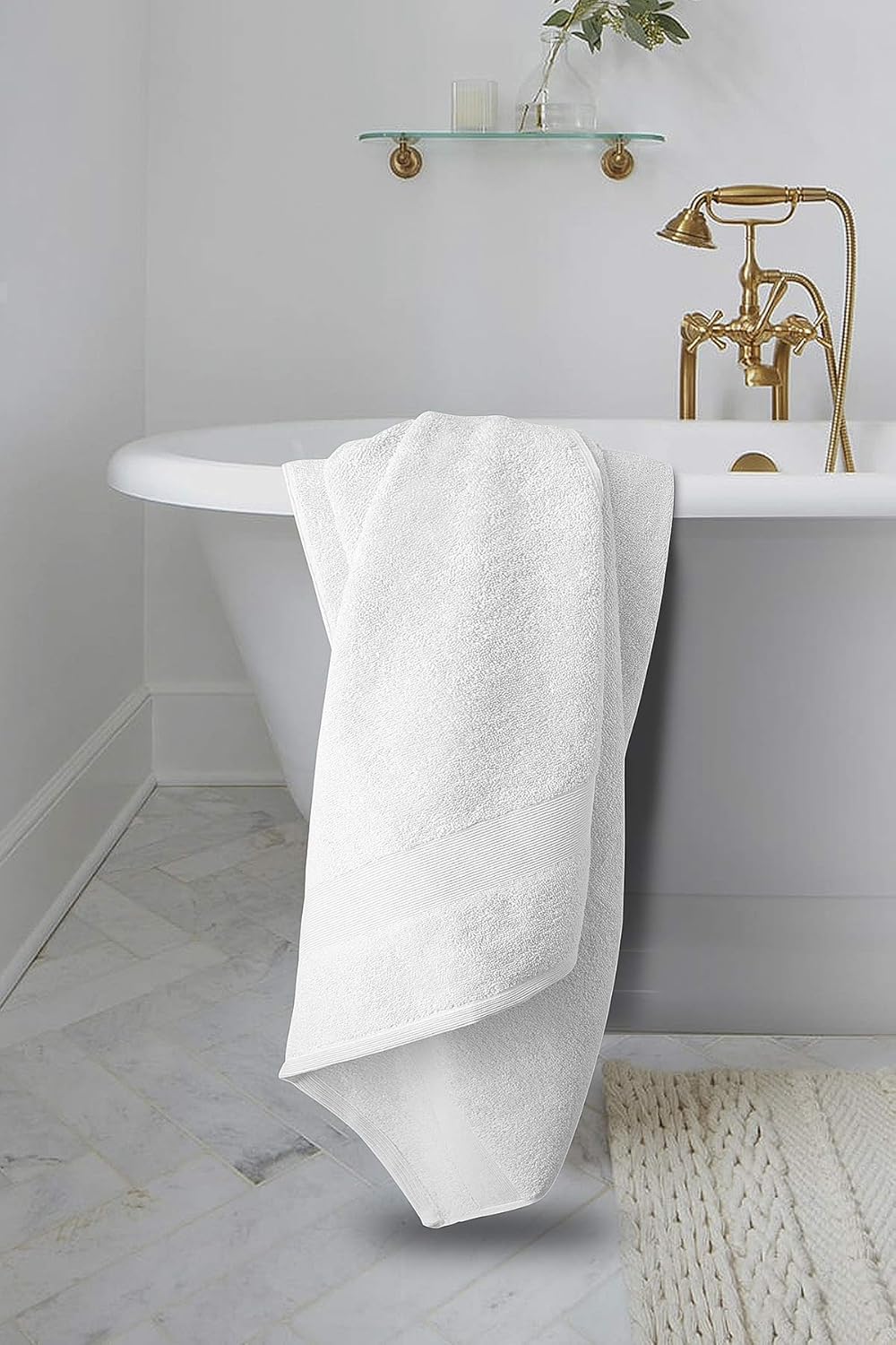 Softolle Luxury Bath Towels Set of 4 (27” x 54”) | Towels for Bathroom | Super Soft | Highly Absorbent Towels for Home, Spa, Gym (White)