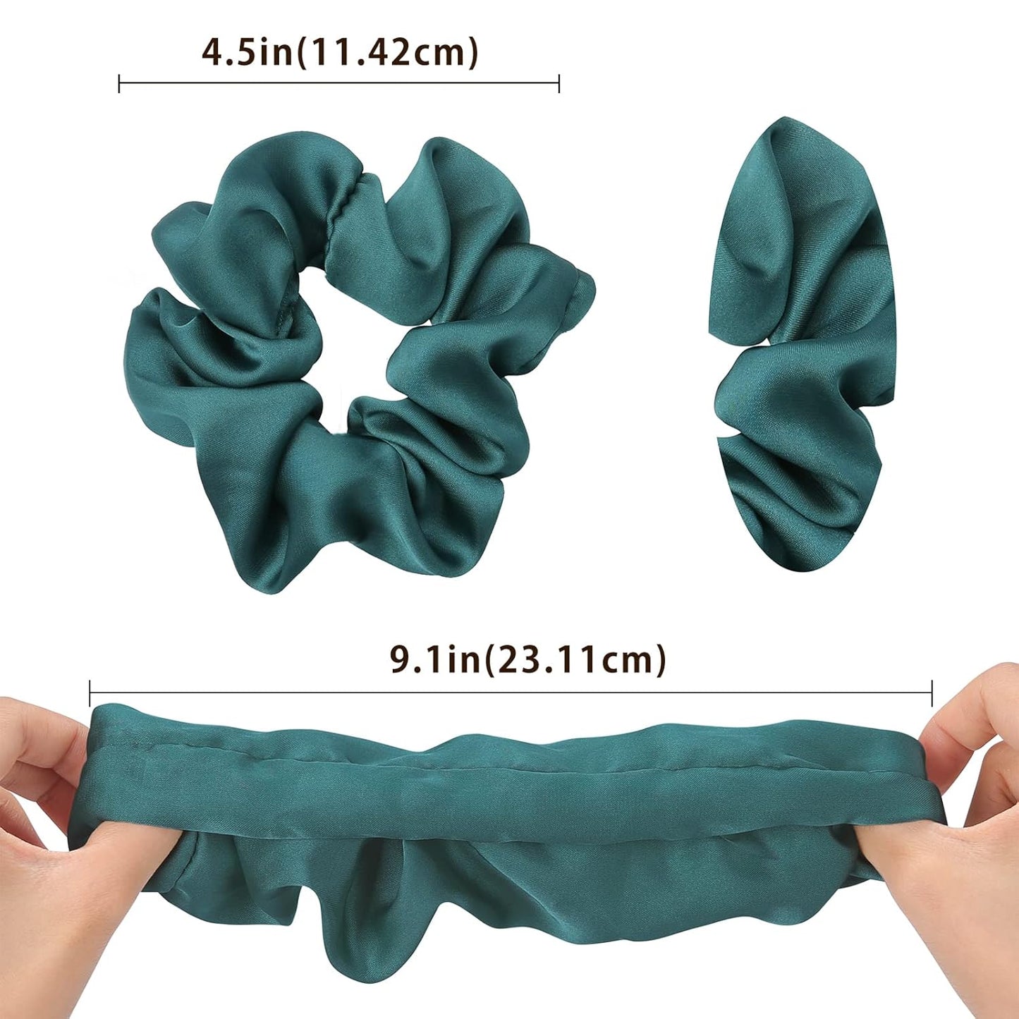 Lolalet Scrunchies for Women, Satin Hair Scrunchies Softer Than Silk Hair Ties for Hair Sleep, Big Scrunchy Ponytail Holder with Elastic Hair Bands for Girls Thick Thin Curly Hair -6 Pack, Style D