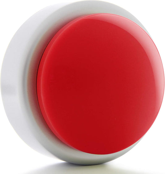 Large Talking Button Clock, Talking Alarm Clock with Volume Control Telling Time and Day of The Week Alarm Gift Clock for Mother Father Seniors Elderly Blind People - (Red and Silver)