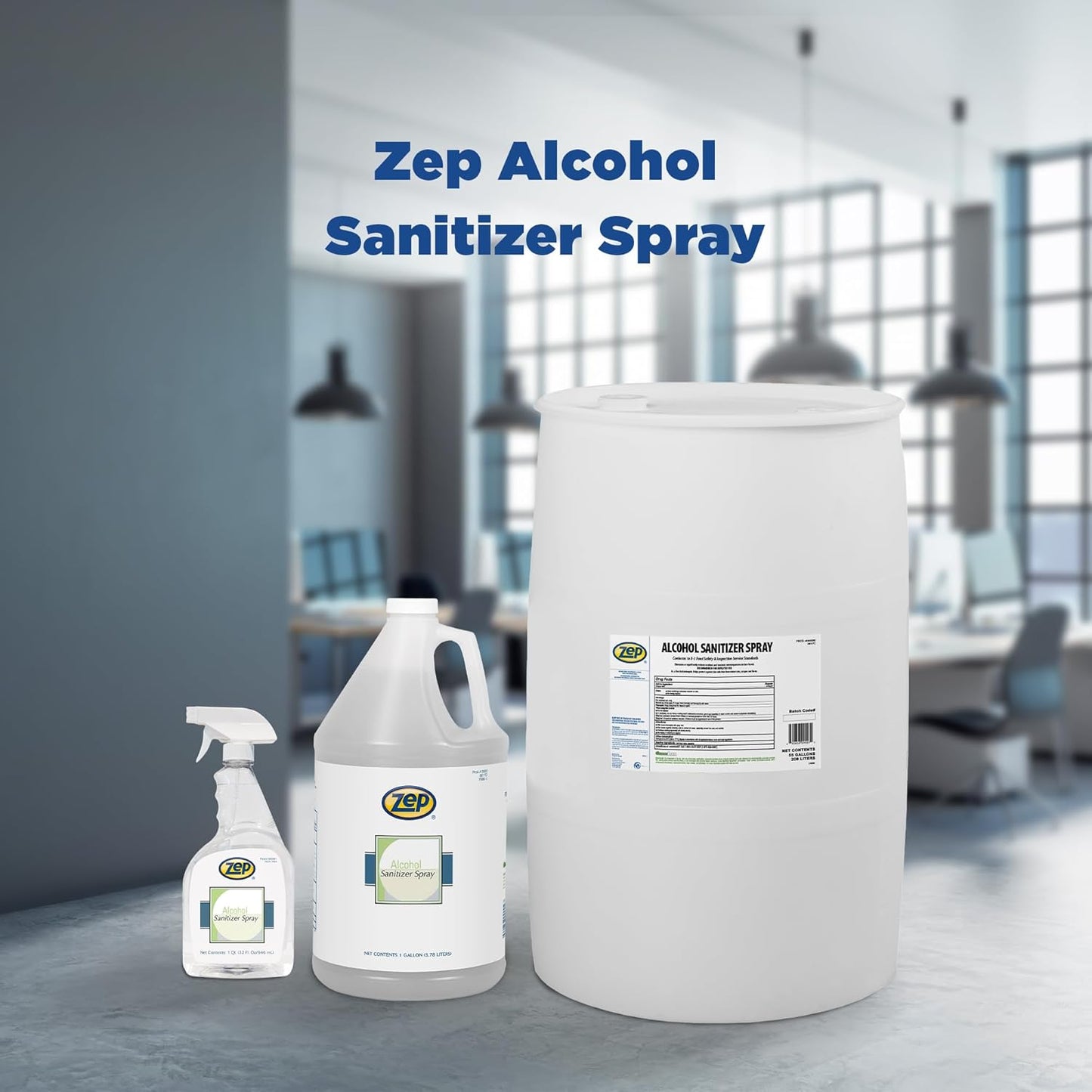 Zep Alcohol Hand Sanitizer Spray Refill - 1 Gallon (Case of 4) 90024-70% Ethanol-Based, Non-Foaming for Dispensers, Manufactured in the USA