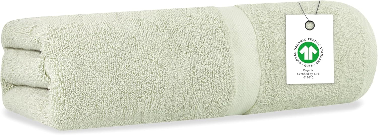 Delara Organic Cotton Luxuriously Plush Bath Towel | GOTS & OEKO-TEX Certified | Premium Hotel Quality Towels | Feather Touch Technology | 650 GSM Long Staple|Soft, Quick Dry & Ultra-Absorbent 30"x58"