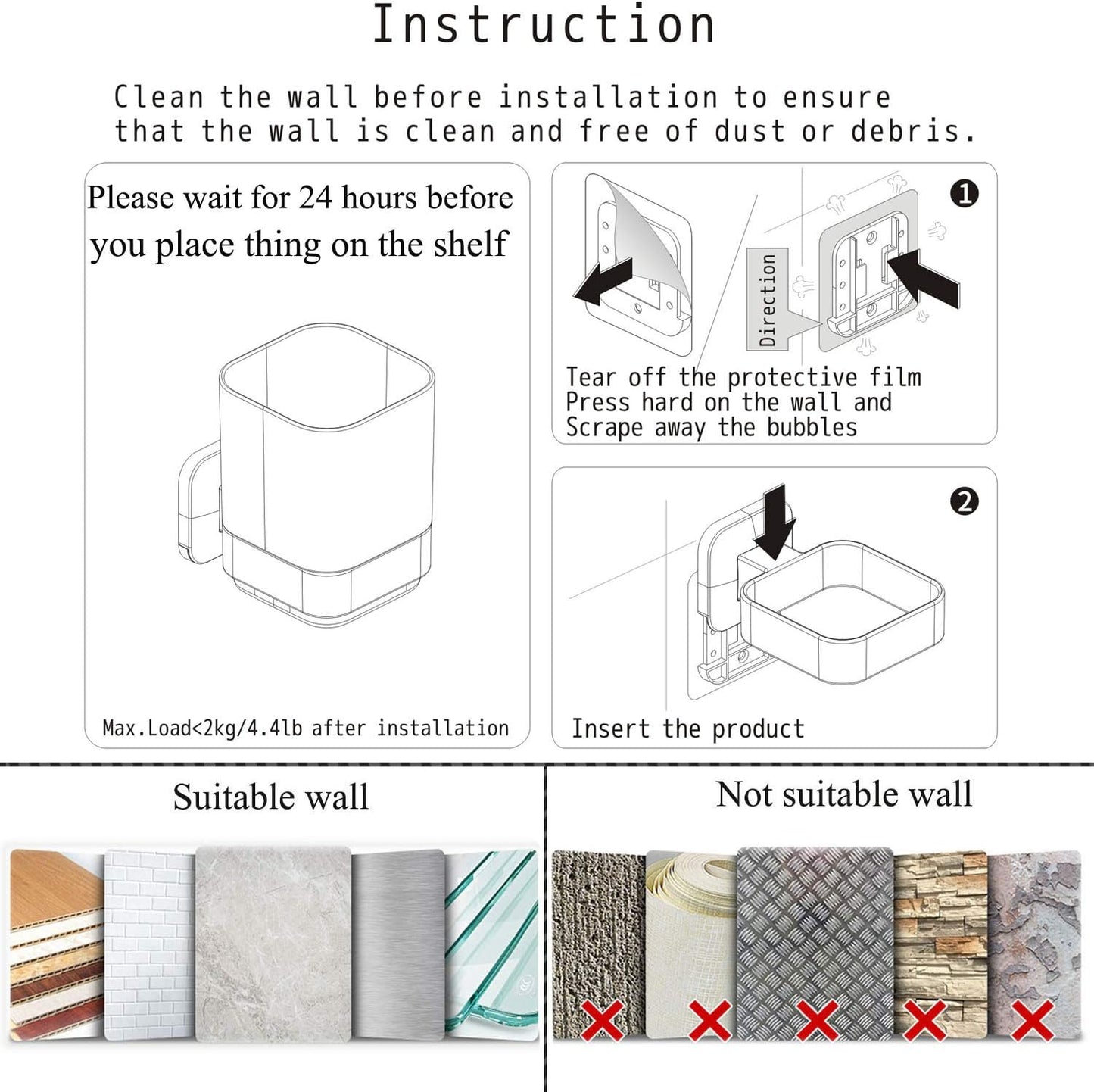 Wall-Mounted Tumbler and Toothbrush Holder, Wall Mounted Adhesive Hanging Electric Toothbrush Organizer Stand for Bathroom, No Drilling Required (White+Chrome, 3.93"X3.93"X2.97")