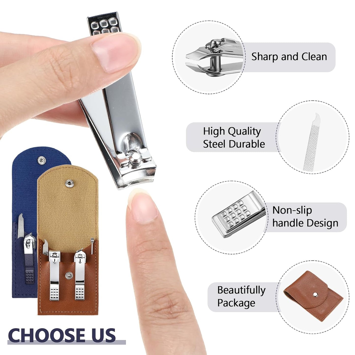 Geosar 50 Set Travel Manicure Kit Nail Clippers Pedicure Professional Nail Care Tools Stainless Steel Grooming Set with Portable Travel Case Gifts for Mother Father(Multi Colors)