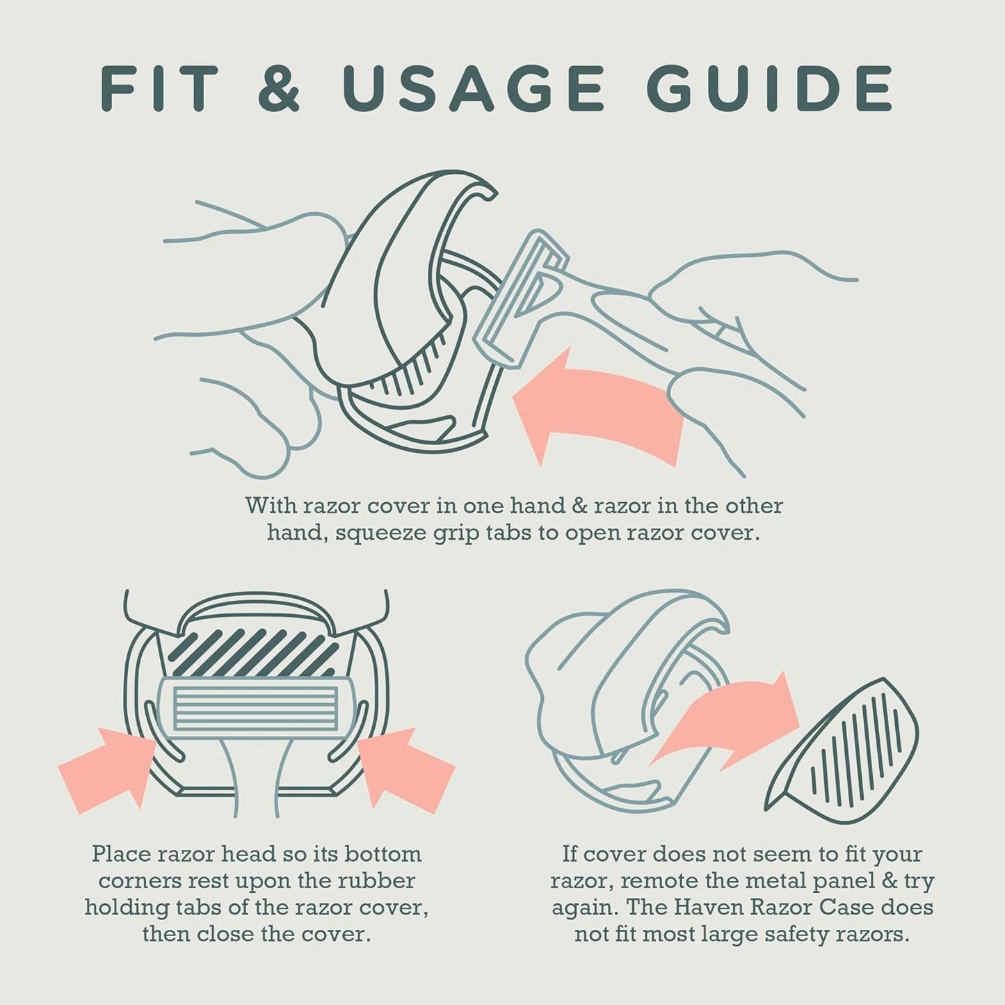 Haven Clip On Razor Protector for Men and Women - Premium Razor Covers Designed to Last - 2 Pack (Blue and Charcoal Gray)