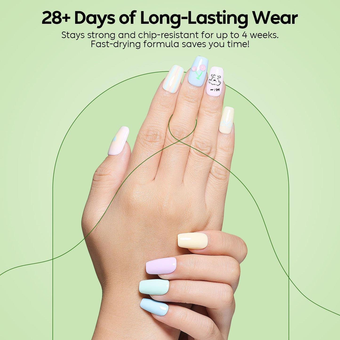 Luxbon 12 pcs Gel Nail Polish Set - Summer Color Set Long Lasting Gel Polish, uv led Soak Off Nail Art Designs Manicure Kit 008