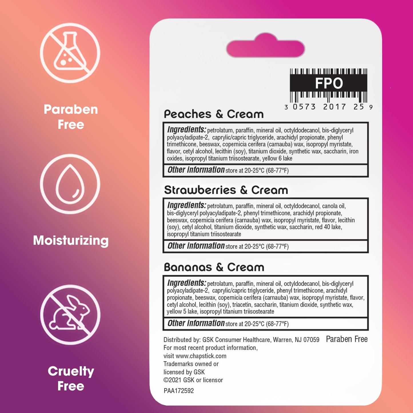 ChapStick Bulk Lip Balm, Fruit & Cream Collection, 3-Packs (12 Sets/36 Tubes) – Sweet & Delicious Lip Care, Birthday Gifts, Party Favors, Stocking Stuffers, 0.15 Oz Ea