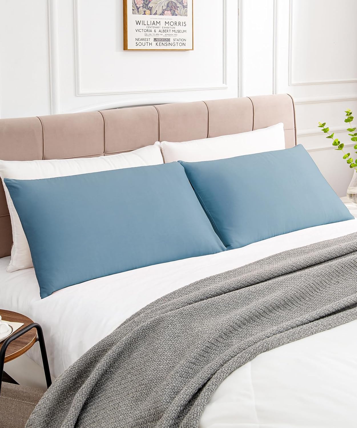 Warmstar Cotton Pillow Cases King Size Set of 2, 600 Thread Count Pillowcases 20x36 Inches, Soft Long Staple Cotton Pillowcases Breathable with Envelope Closure,Placid Blue