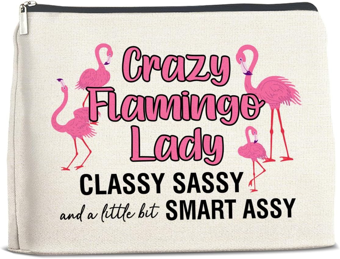 Flamingo Makeup Bag Gifts for Women Flamingo Lover Funny Cosmetic Bag Zipper Pouch