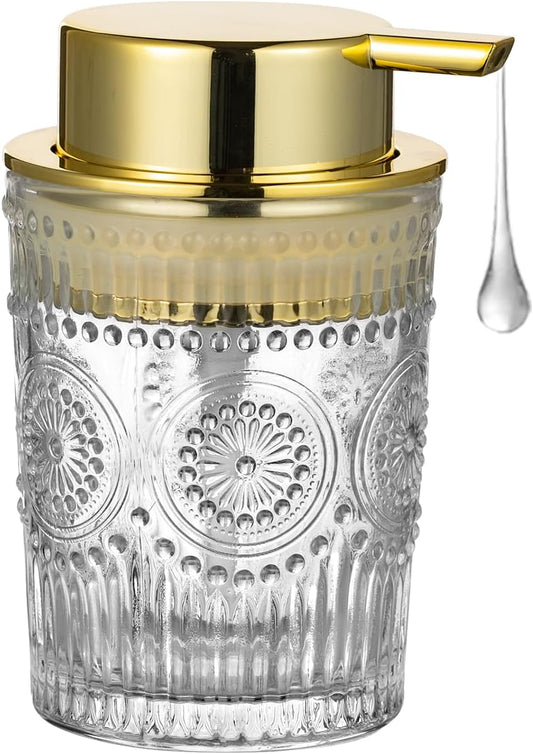 Foaming Hand & Lotion Dispenser, Glass & Refillable Dispenser, Toothbrush Holder - S-Clear-Lotion