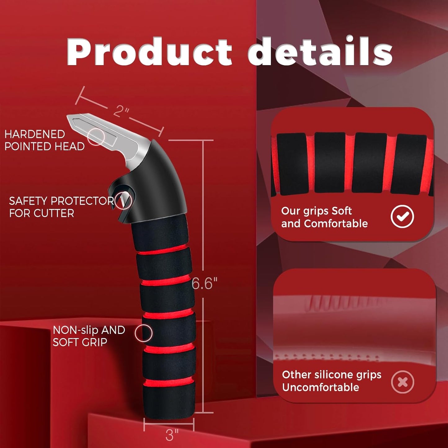 Car Handle Assist for Elderly Car Door Handle, Mobility Car Assist Transfer Support Handle, Multifunction Automotive Grab Handles, Aids for Disabled and Elderly（1Pack, Red）