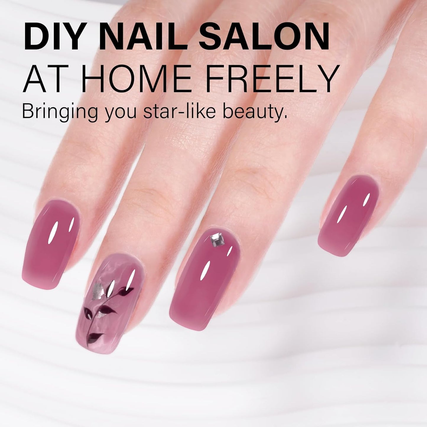 AILLSA Jelly Gel Nail Polish Violet Purple Translucent Gels Polish Jewel Grape Sheer Nail Polish Wine Color Dark Nail Gel Long Lasting Soak Off U V Gel for Nail Art at Home 0.51 Fl Oz /GB91