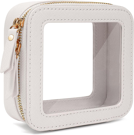 Travel Clear Makeup Bag Set, TSA Approved Cosmetic Bag Case with Zipper Portable Makeup Pouch Toiletry Bag Women Traveling Cosmetic Organizer Storage Bag Car Organizer Car Essentials for Women