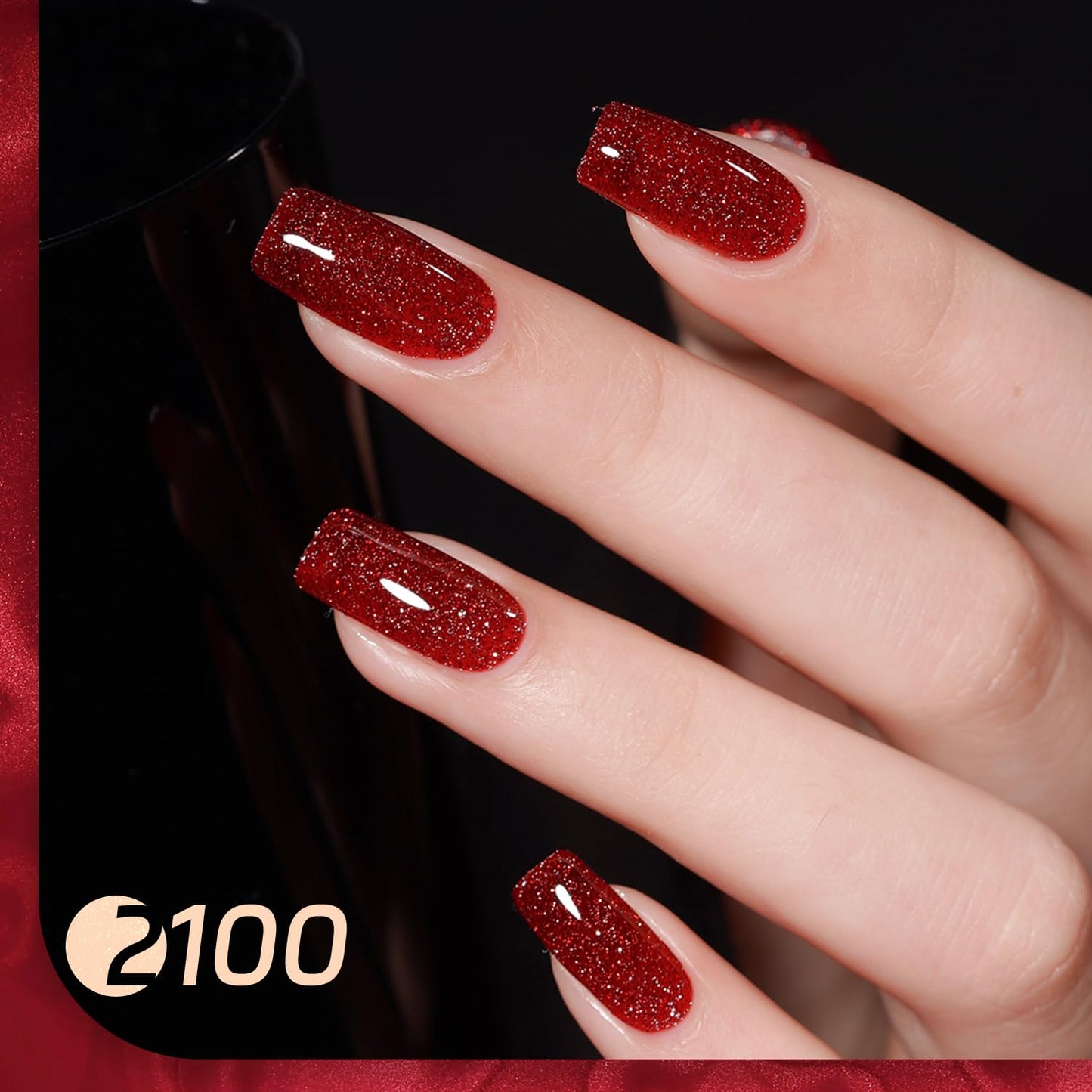 GAOY Viva Chili Gel Nail Polish Set, 6 Colors Including Burgundy Red Glitter Red Jelly Gel Polish Kit for Salon Manicure and Nail Art DIY at Home