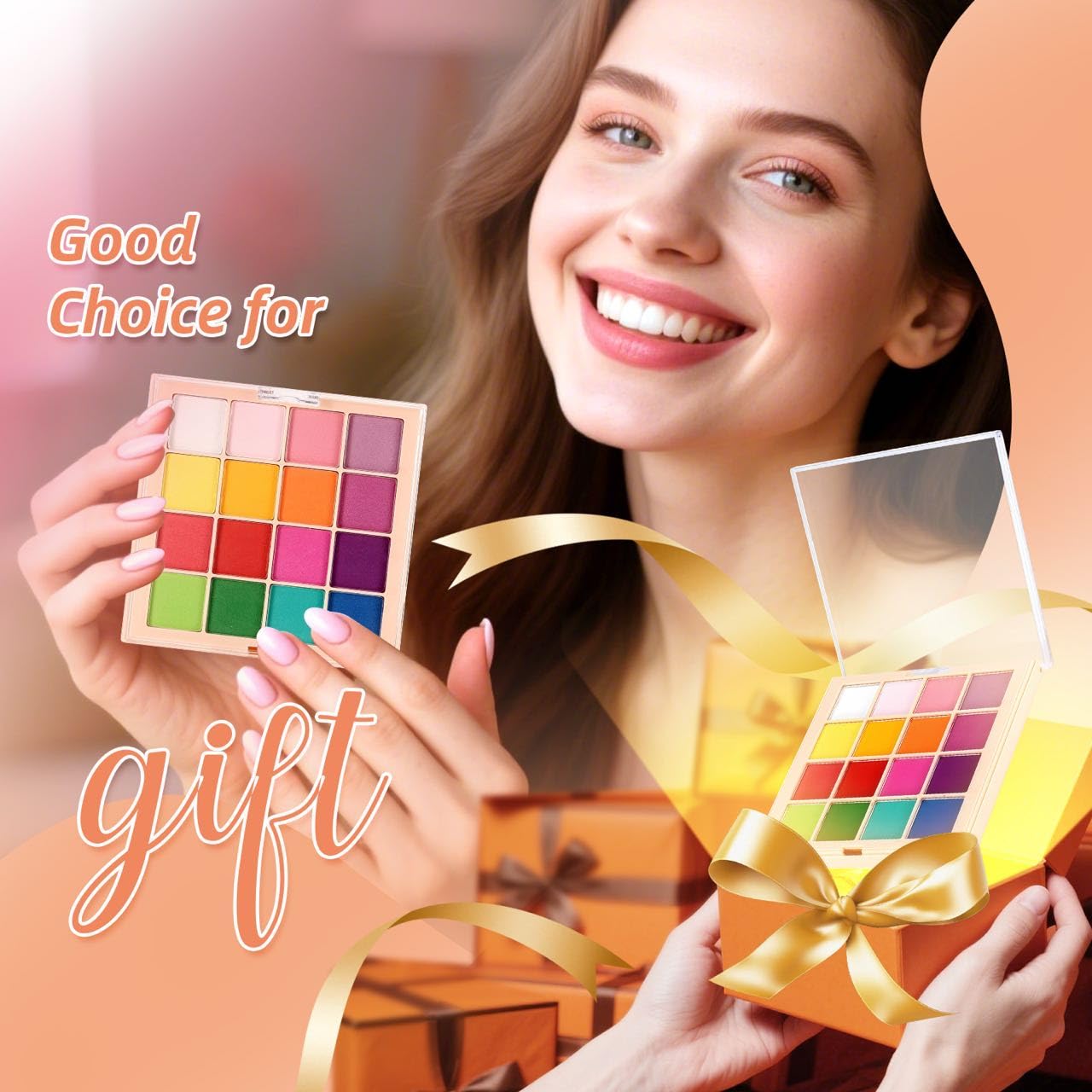 Nail Pigment Powder Palette Set, 16 Colors Ombre Nail Powder Palette French Aura Nails Ombre Nail Brush Nail Long-lasting Manicure Art DIY Accessories (06)