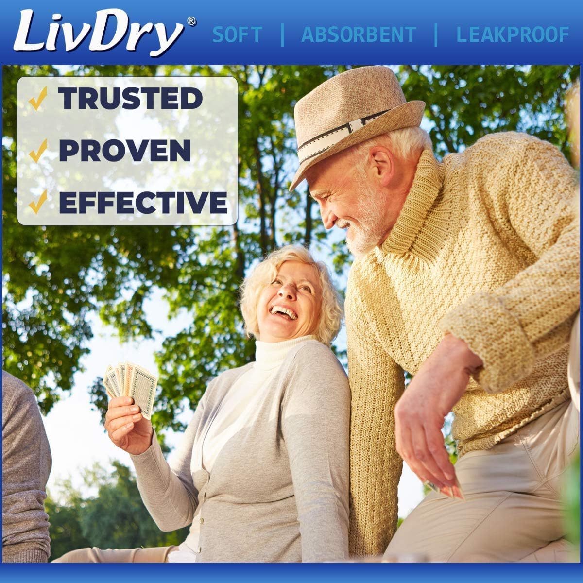 LivDry Incontinence Booster Pads, Use with Adult Diapers for Women and Men, Extra Comfort Softness, Disposable Pad (16 Count, Long Length)