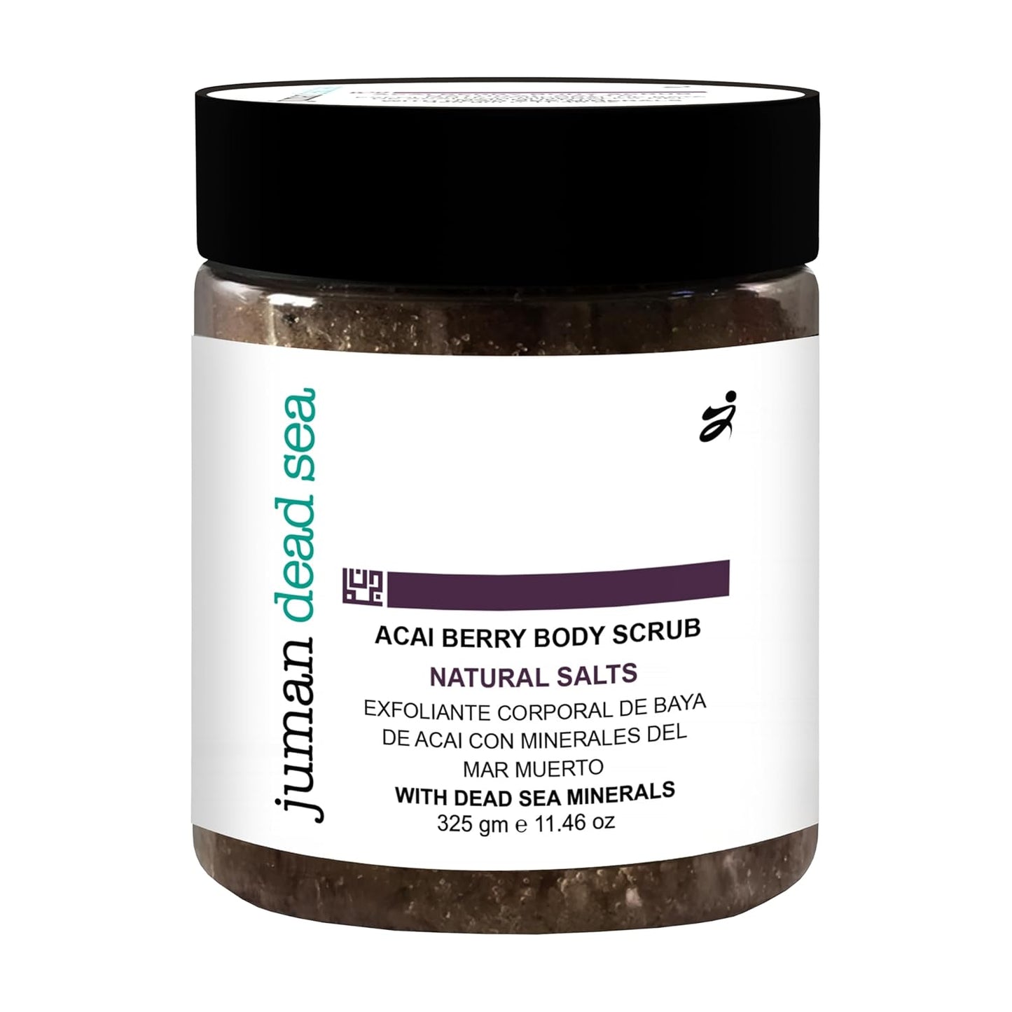 Juman Dead Sea Salt Body Scrub | Infused with Aloe Vera Essential Oil & Cocoa Butter | Acia Berry Scrub | Removes Dead Skin Cells and Rejuvenate Dull Skin | SlS & Paraben Free | Vegan | 11.46 Oz