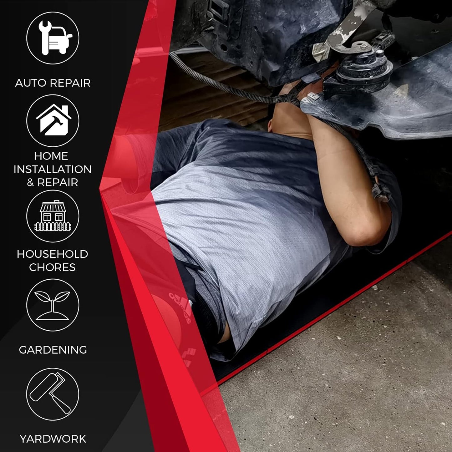 TOMMARS 0.9" Foldable Thick Kneeling Pad, 5 Fold Comfortable Foam Knee Pads Cushion Mat for Gardening, Yardwork, Workshop Repairing