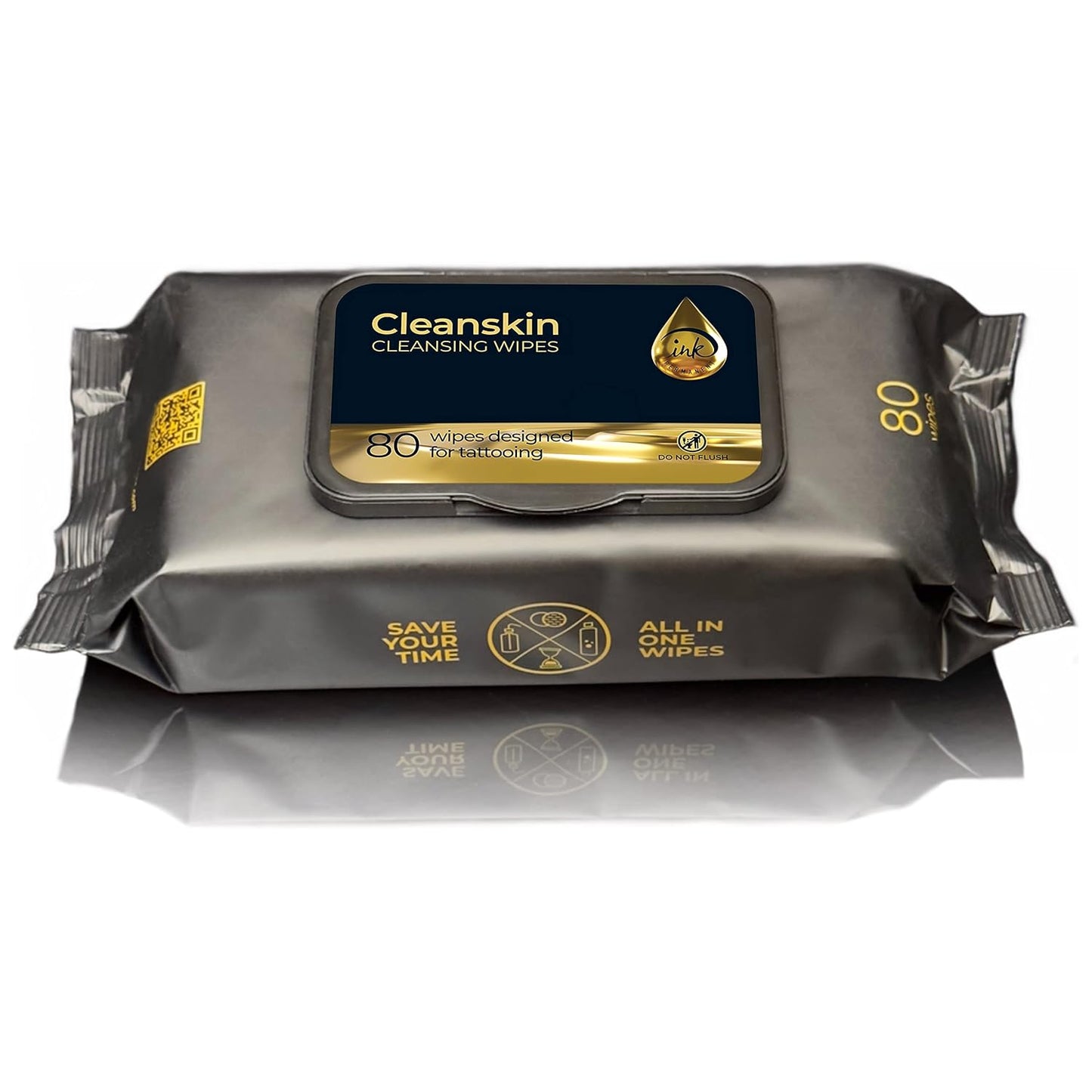 CleanSkin Cleansing Green Soap Wipes for Tattooing All in One Solution to Heal and Clean, Tattoo Soap for PMU & Piercing, Alcohol and Fragrance Free, Unscented, 80 Count (Pack of 3)