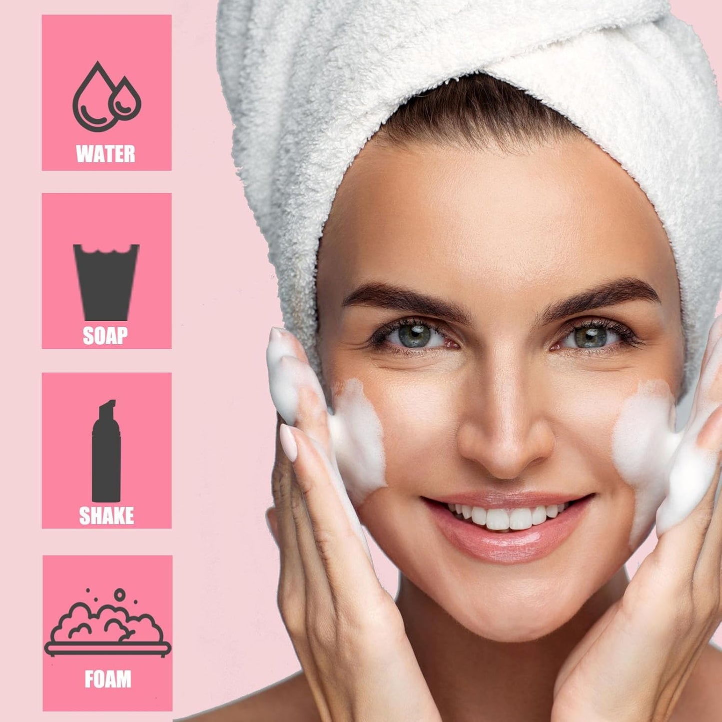 KOIBITO 2 Oz Foam Pump Bottle, Empty Lash Shampoo Bottles, Travel Foaming Dispenser for Hand Soap,Body Wash(12 PCS, Rose Red)