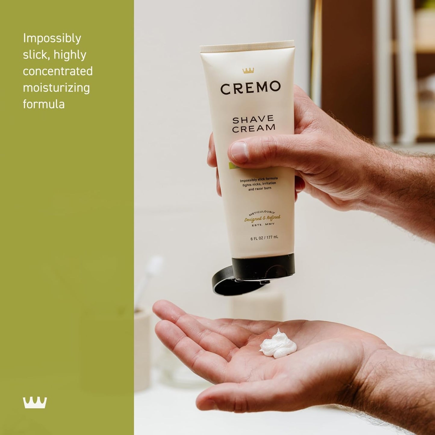 Cremo Sage & Citrus Shave Cream, Astonishingly Superior Ultra-Slick Shaving Cream for Men, Fights Nicks, Cuts and Razor Burn, 6 Fl Oz