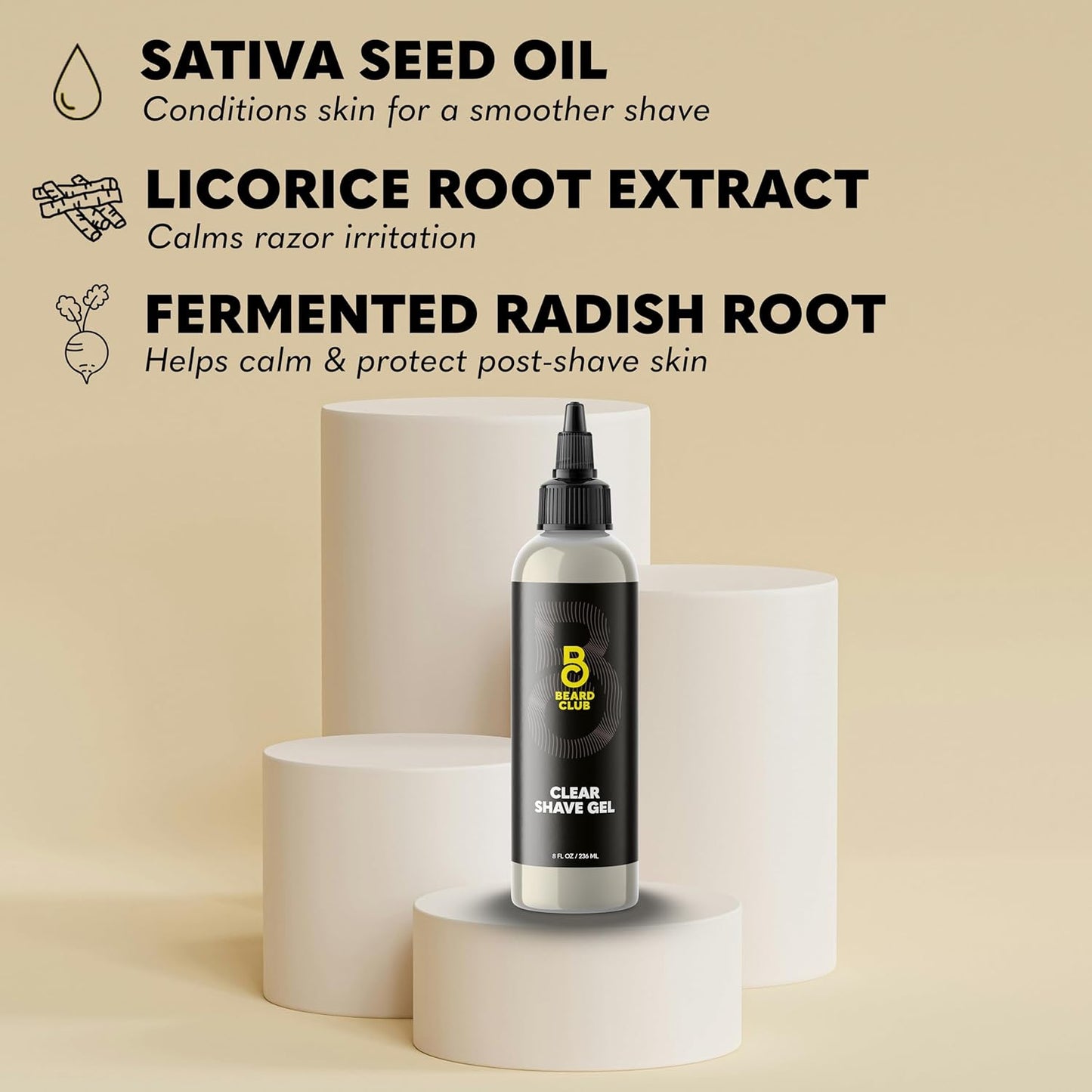 Beard Club Straight Razor for Men & Premium Shaving Gel for Men – Hydrating Mens Shave Cream for Sensitive Skin & Navajas Para Barbero - Barber Straight Edge Razor Kit, 5 Blades, Cedar Scent Gift Kit