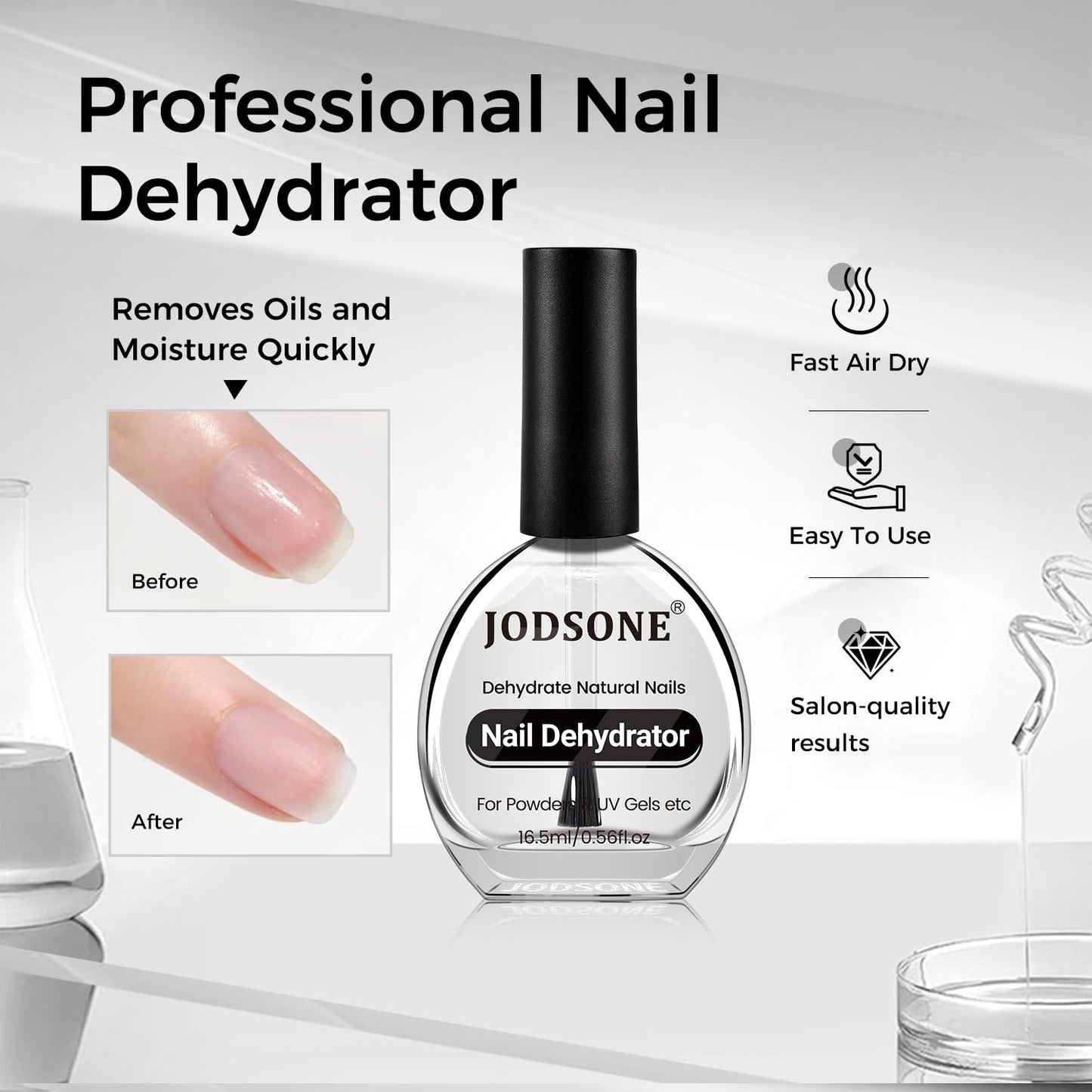 JODSONE 2Pcs 16.5ml Nail Dehydrate And Nail Primer For U V Gels Superior Bonding Professional Salons Set DIY Art Design Long Lasting Gift