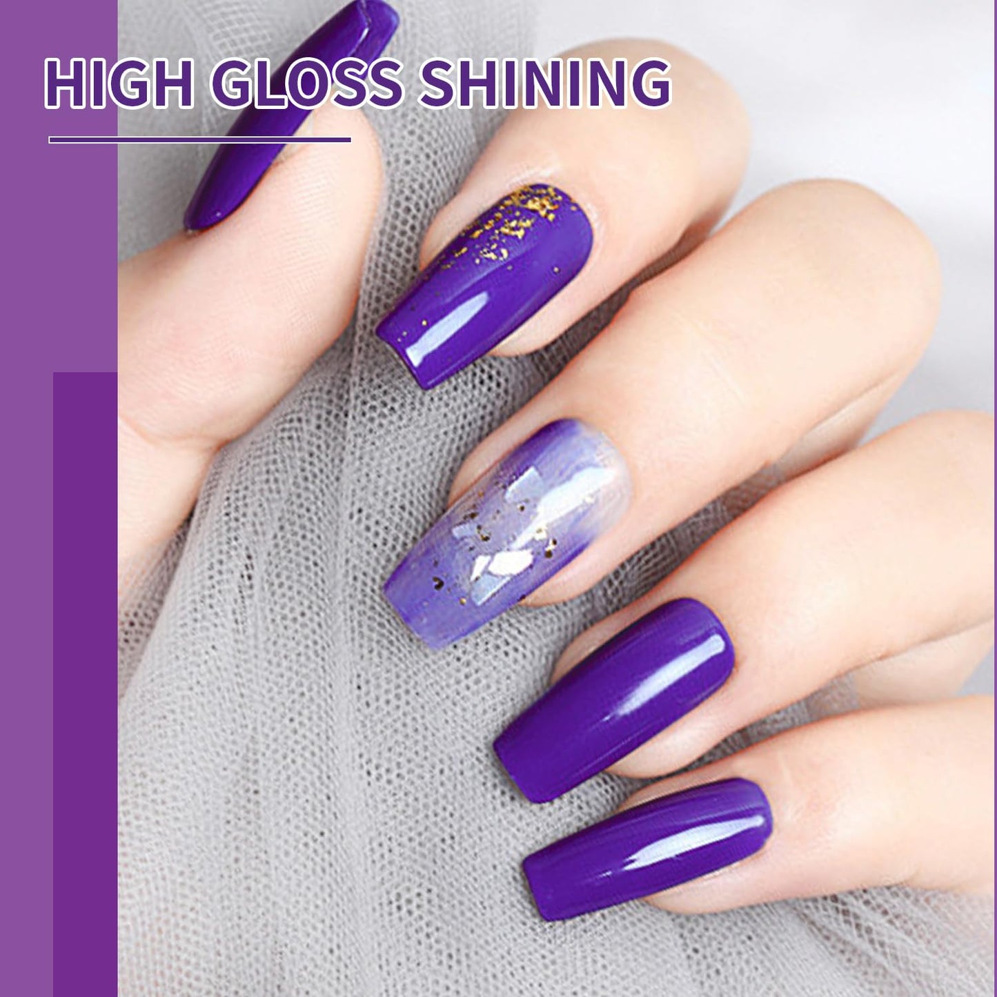 JODSONE 10ml Gel Nail Polish Set 6Colors Black White Red Deep Blue Dark Green Deep Purple All Seasons Neutral Soak Need U V/LED Lamp Curing