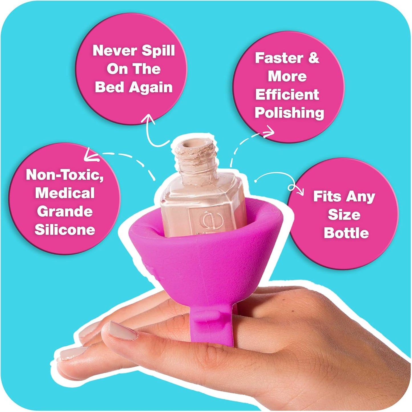 tweexy Wearable Nail Polish Holder Ring - Ideal Gift for Teenage Girls - Nail Polish Holder Stand for Manicure & Pedicure, Fingernail Painting - Nail Polish Accessories (Passion)