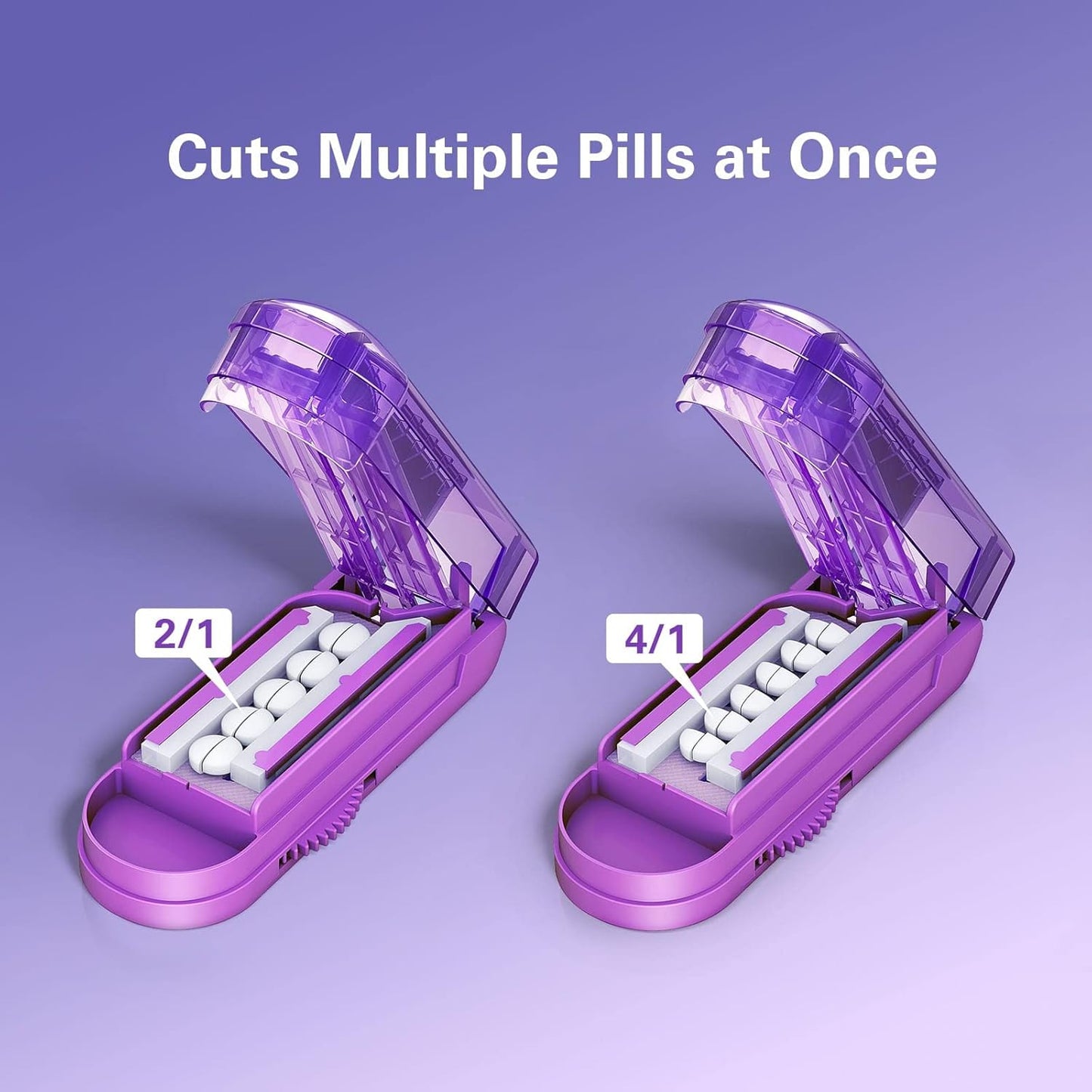 DEPAD Pill Cutter Splitter for Cutting Multiple Pills, Adjustable Pill Cutter Splitter for Small and Tiny Pills with Accurate Pill Alignment, Pill Cutter for Small or Large Pills with Sharp Safe Blade